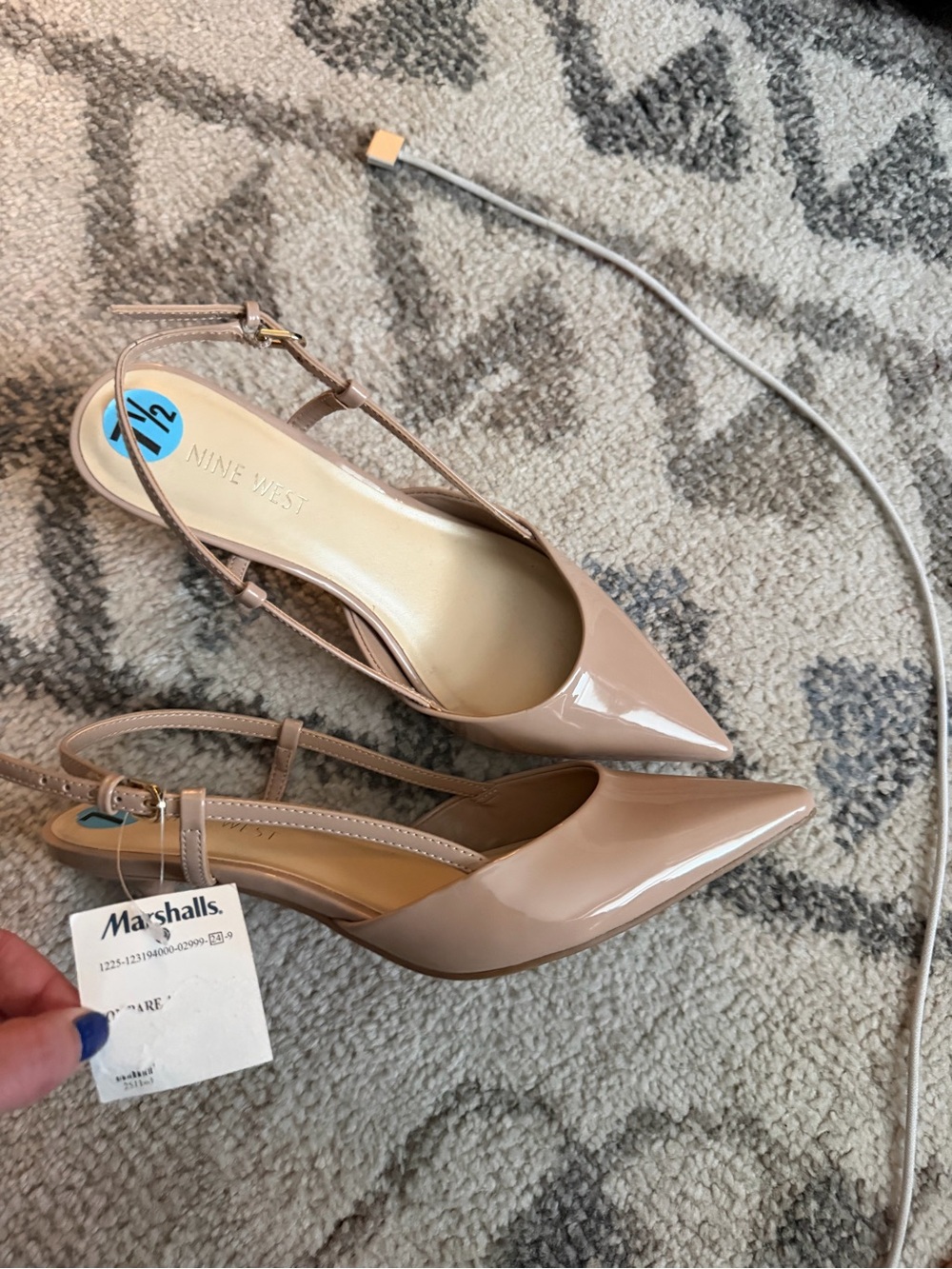 Nine West Blush Patent Pointed-Toe Slingback Pumps - Picture 4 of 4